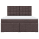 vidaXL sötétbarna szövet rugós ágy matraccal 180 x 200 cm