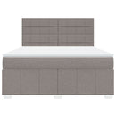 vidaXL tópszínű szövet rugós ágy matraccal 180 x 200 cm