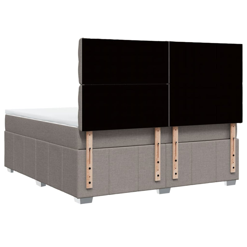 vidaXL tópszínű szövet rugós ágy matraccal 180 x 200 cm