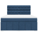 vidaXL kék szövet rugós ágy matraccal 180 x 200 cm