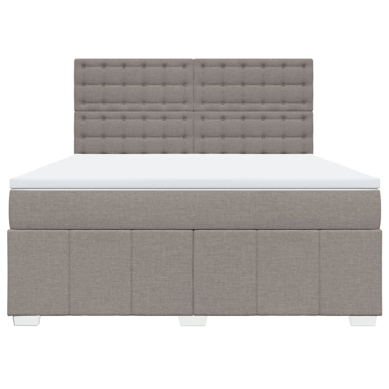 vidaXL tópszínű szövet rugós ágy matraccal 180 x 200 cm