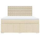 vidaXL krémszínű szövet rugós ágy matraccal 180 x 200 cm