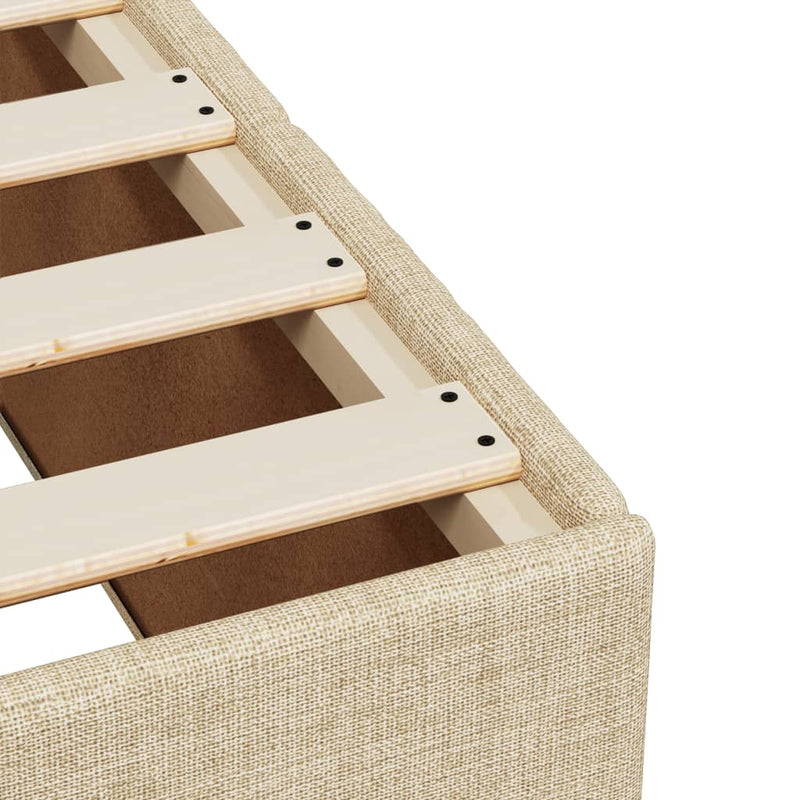 vidaXL krémszínű szövet rugós ágy matraccal 180 x 200 cm