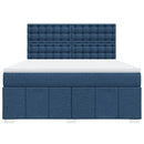 vidaXL kék szövet rugós ágy matraccal 180 x 200 cm