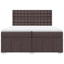 vidaXL sötétbarna szövet rugós ágy matraccal 200 x 200 cm