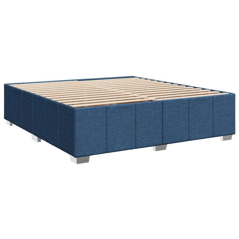 vidaXL kék szövet rugós ágy matraccal 200 x 200 cm