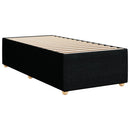 vidaXL fekete szövet rugós ágy matraccal 90x190 cm