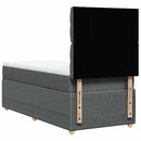 vidaXL sötétszürke szövet rugós ágy matraccal 90 x 200 cm