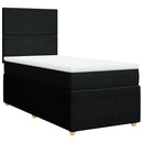 vidaXL fekete szövet rugós ágy matraccal 100 x 200 cm