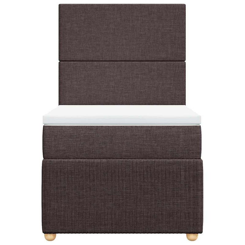 vidaXL sötétbarna szövet rugós ágy matraccal 100 x 200 cm