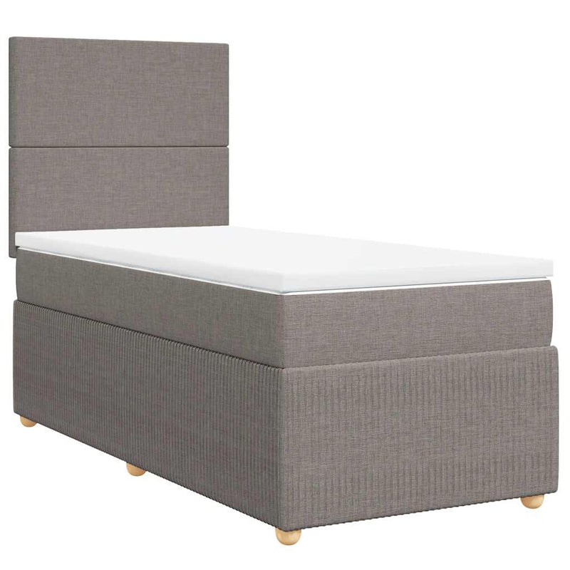 vidaXL tópszínű szövet rugós ágy matraccal 100 x 200 cm