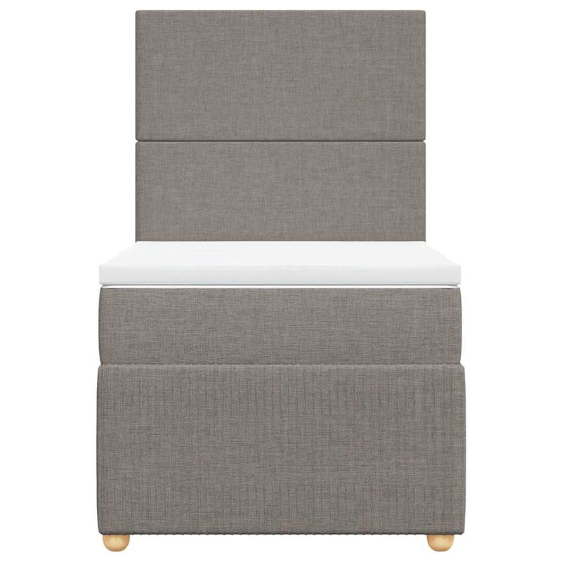 vidaXL tópszínű szövet rugós ágy matraccal 100 x 200 cm