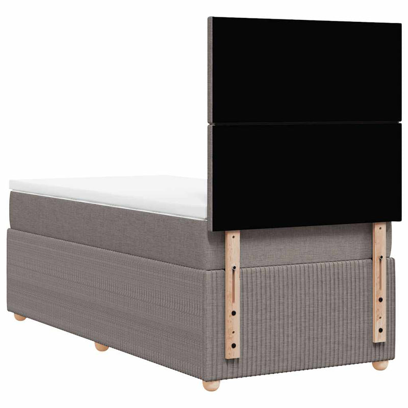 vidaXL tópszínű szövet rugós ágy matraccal 100 x 200 cm