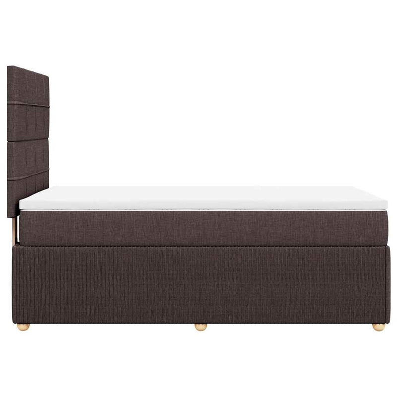vidaXL sötétbarna szövet rugós ágy matraccal 100 x 200 cm