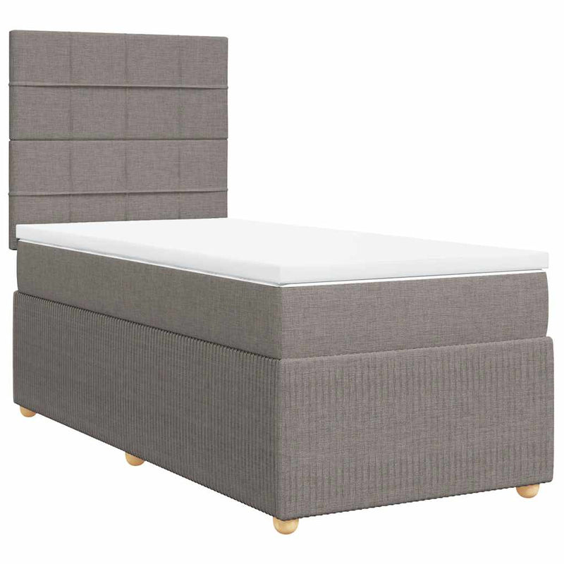 vidaXL tópszínű szövet rugós ágy matraccal 100 x 200 cm