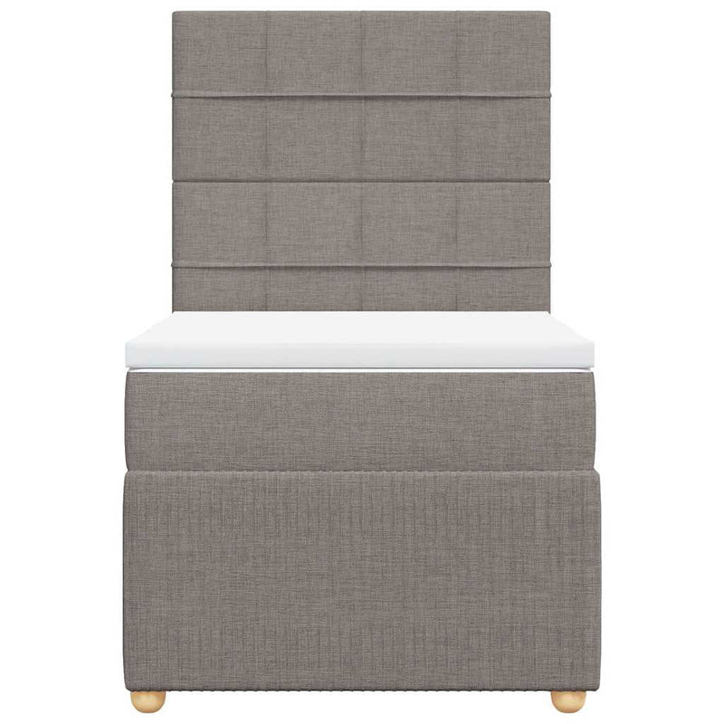 vidaXL tópszínű szövet rugós ágy matraccal 100 x 200 cm