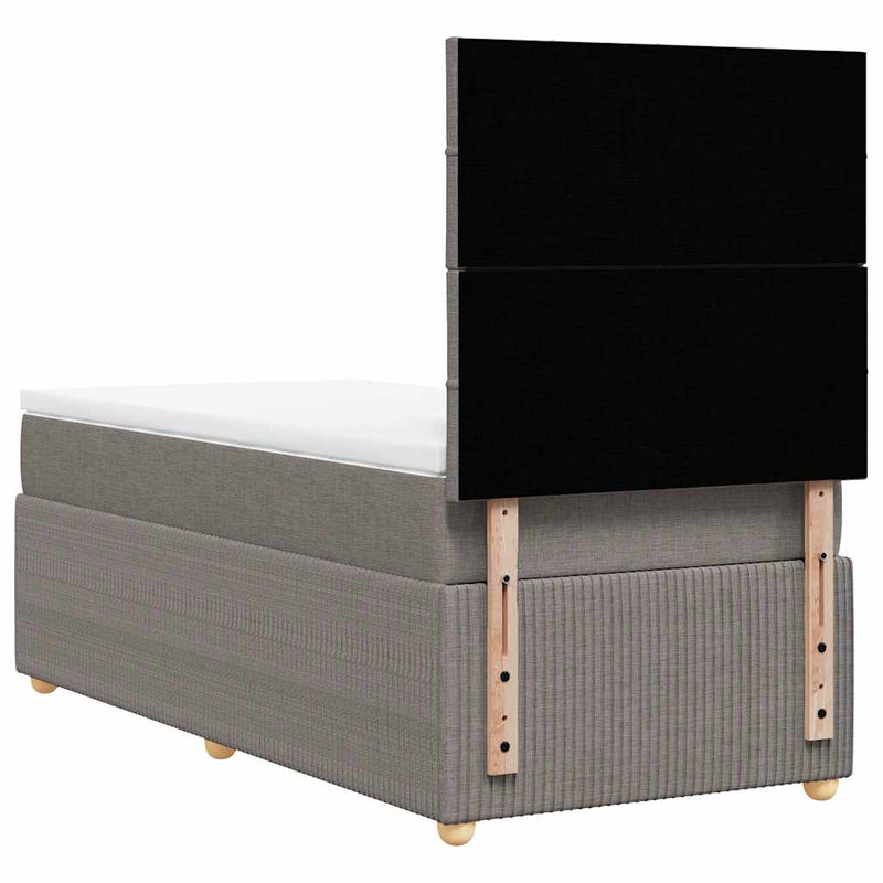 vidaXL tópszínű szövet rugós ágy matraccal 100 x 200 cm