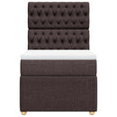 vidaXL sötétbarna szövet rugós ágy matraccal 100 x 200 cm