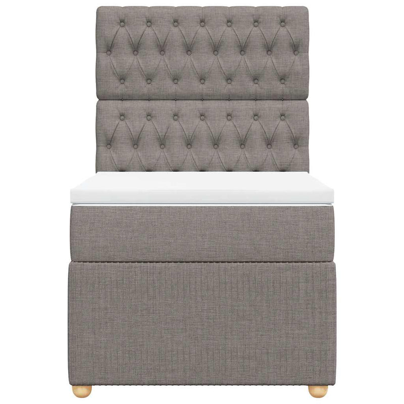 vidaXL tópszínű szövet rugós ágy matraccal 100 x 200 cm