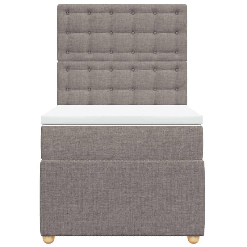 vidaXL tópszínű szövet rugós ágy matraccal 100 x 200 cm