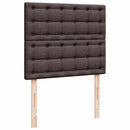 vidaXL sötétbarna szövet rugós ágy matraccal 120 x 190 cm