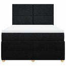 vidaXL fekete szövet rugós ágy matraccal 140 x 190 cm