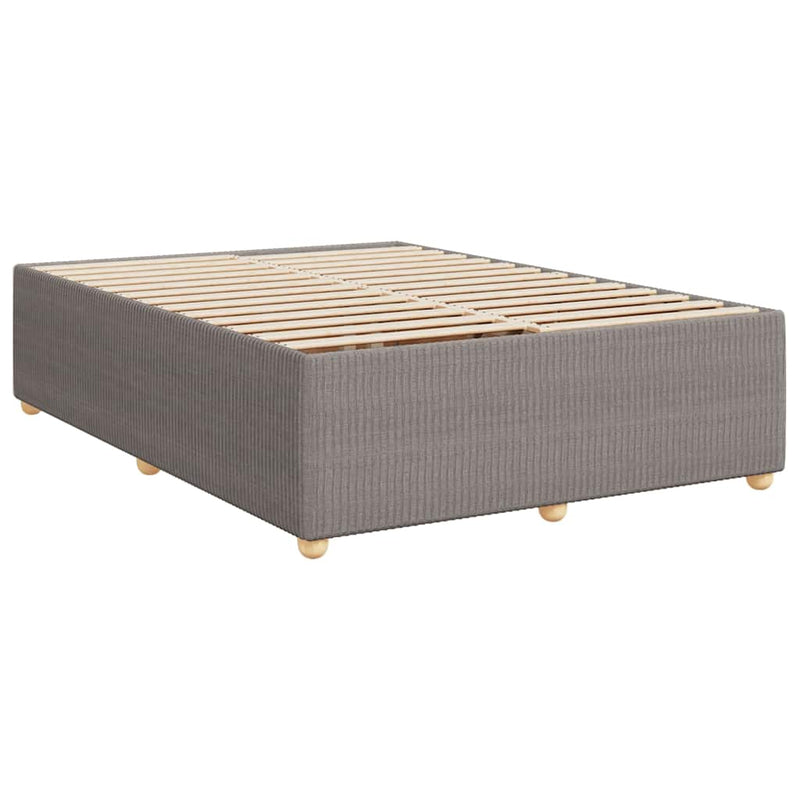 vidaXL tópszínű szövet rugós ágy matraccal 140 x 190 cm