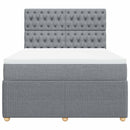 vidaXL világosszürke szövet rugós ágy matraccal 140 x 190 cm