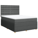 vidaXL sötétszürke szövet rugós ágy matraccal 140 x 190 cm