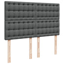vidaXL sötétszürke szövet rugós ágy matraccal 140 x 190 cm