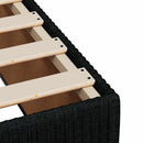 vidaXL fekete szövet rugós ágy matraccal 140 x 190 cm