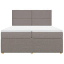 vidaXL tópszínű szövet rugós ágy matraccal 200 x 200 cm