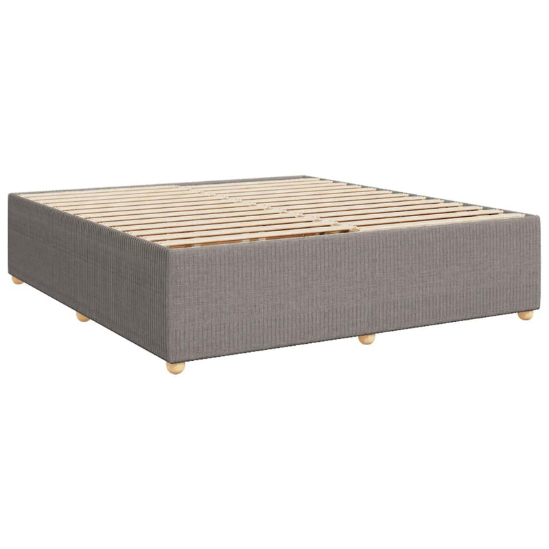 vidaXL tópszínű szövet rugós ágy matraccal 200 x 200 cm