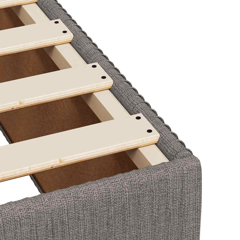 vidaXL tópszínű szövet rugós ágy matraccal 200 x 200 cm