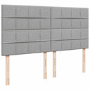 vidaXL világosszürke szövet rugós ágy matraccal 200 x 200 cm