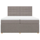 vidaXL tópszínű szövet rugós ágy matraccal 200 x 200 cm