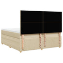 vidaXL krémszínű szövet rugós ágy matraccal 200 x 200 cm