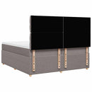 vidaXL tópszínű szövet rugós ágy matraccal 200 x 200 cm