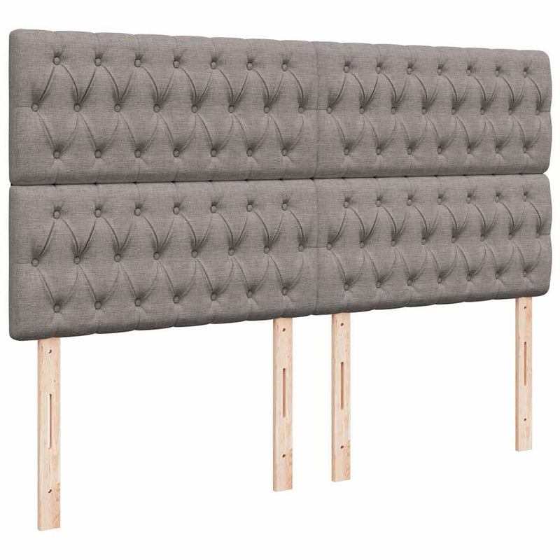 vidaXL tópszínű szövet rugós ágy matraccal 200 x 200 cm