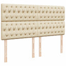 vidaXL krémszínű szövet rugós ágy matraccal 200 x 200 cm