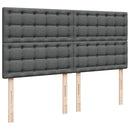 vidaXL sötétszürke szövet rugós ágy matraccal 200 x 200 cm
