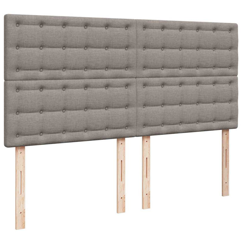 vidaXL tópszínű szövet rugós ágy matraccal 200 x 200 cm