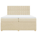 vidaXL krémszínű szövet rugós ágy matraccal 200 x 200 cm