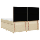 vidaXL krémszínű szövet rugós ágy matraccal 200 x 200 cm