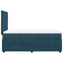 vidaXL sötétkék bársony rugós ágy matraccal 80 x 200 cm