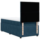 vidaXL sötétkék bársony rugós ágy matraccal 80 x 200 cm