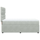 vidaXL világosszürke bársony rugós ágy matraccal 80 x 200 cm