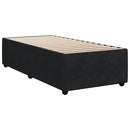 vidaXL fekete bársony rugós ágy matraccal 80 x 200 cm