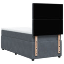 vidaXL sötétszürke bársony rugós ágy matraccal 90x190 cm