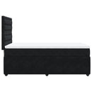 vidaXL fekete bársony rugós ágy matraccal 90 x 200 cm